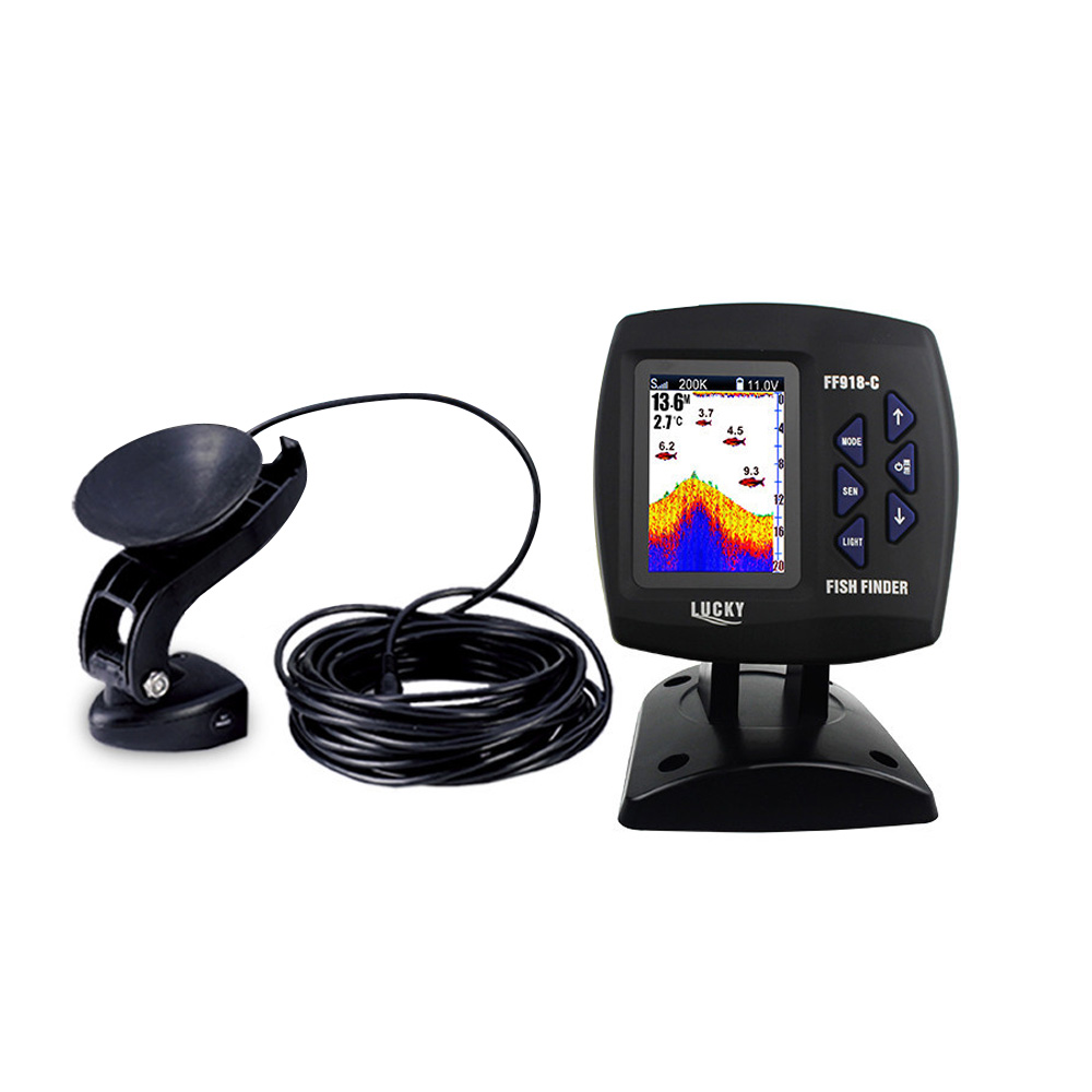 有線デュアル周波数魚群探知機,カラースクリーン,水深さボート - Fish Finder Cable のレビューと価格