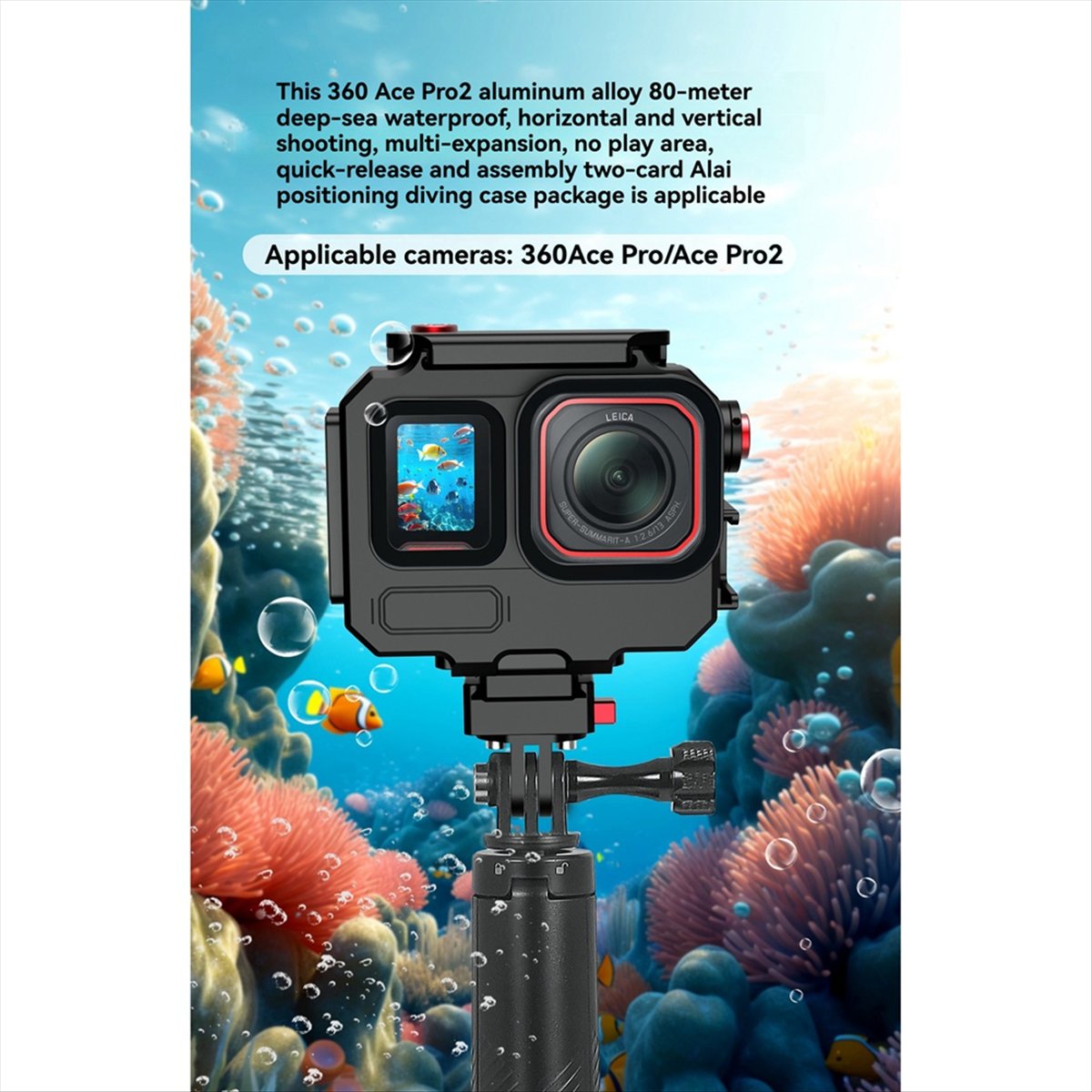 M05K 263FT/80M 防水ケース Insta360  - Underwater Camera のレビューと価格