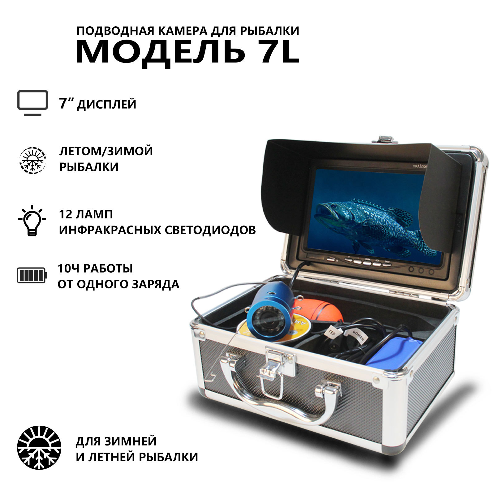 7インチIPSスクリーン 15/20/30M 1000TVL - Fishing Camera のレビューと価格