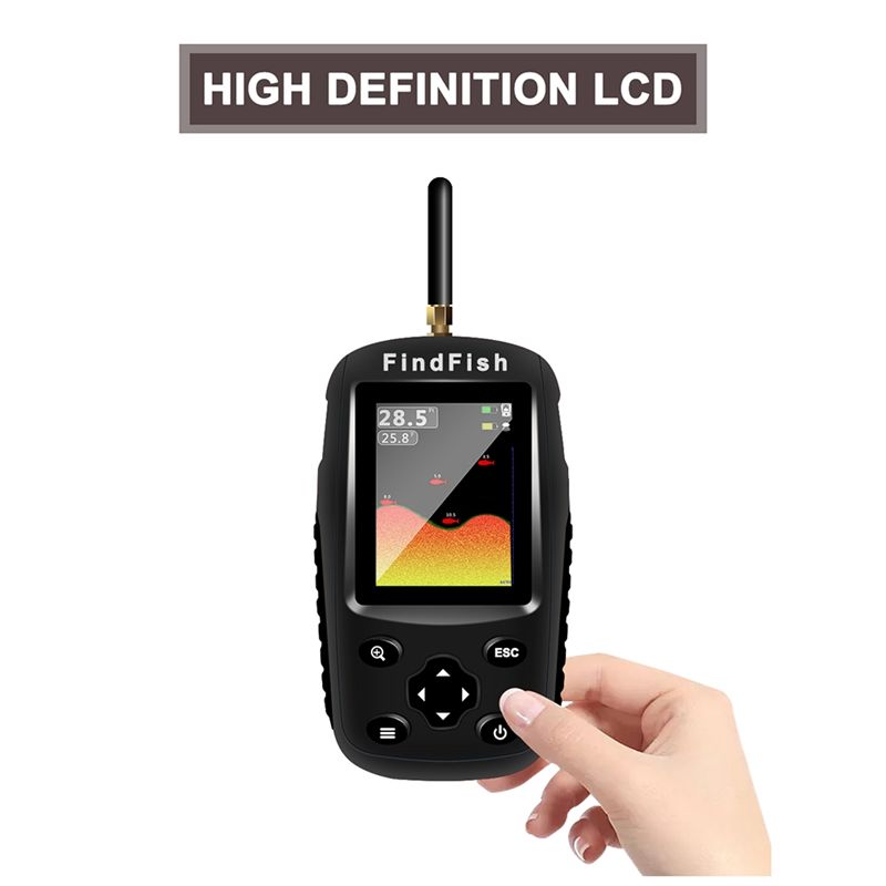 高品質スマート英語・ロシア語メニュー搭載ワイヤレスソナー携帯 - Fish Finder Portable のレビューと価格