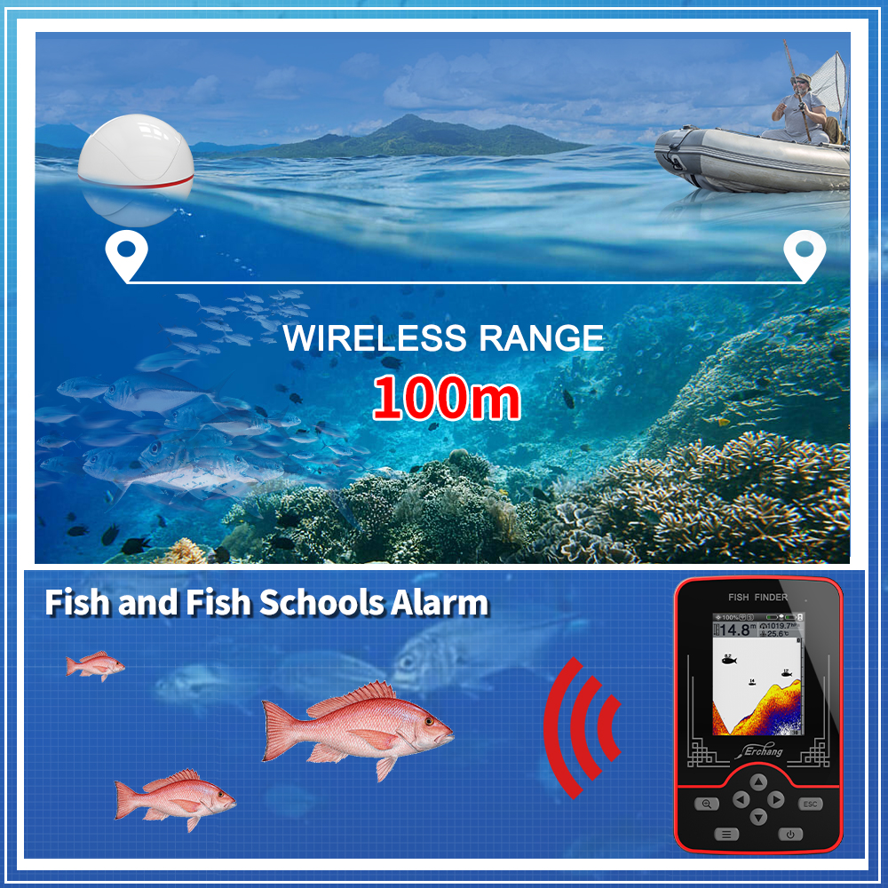 Erchang F13 ワイヤレスサウンダー魚群探知機充電式 - Fish Finder Gps のレビューと価格