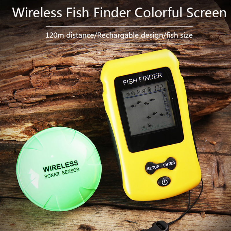 新品 カラフル ワイヤレス魚群探知機、ソナーセンサー トラン - Fish Finder Transducer のレビューと価格