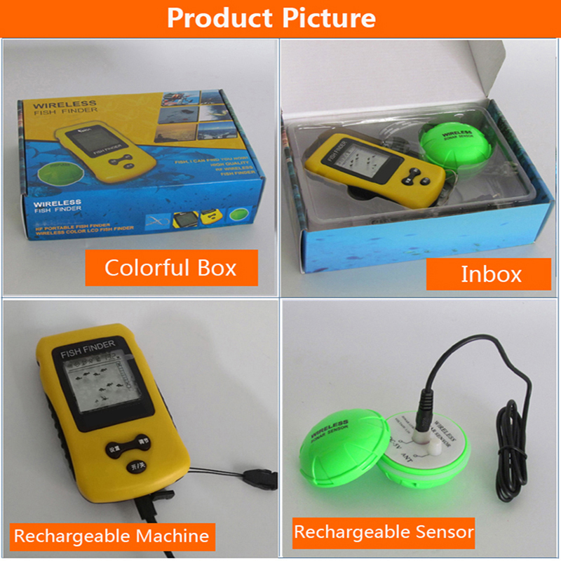 新品 カラフル ワイヤレス魚群探知機、ソナーセンサー トラン - Fish Finder Transducer のレビューと価格